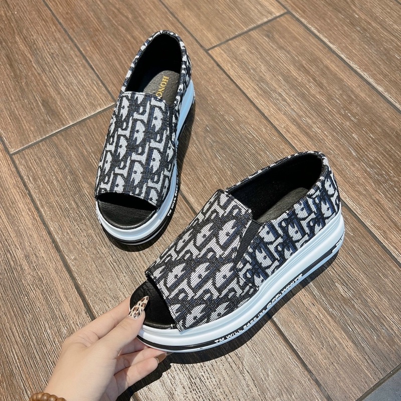 GIÀY SLIPON HỞ MŨI ĐẾ 5 PHÂN