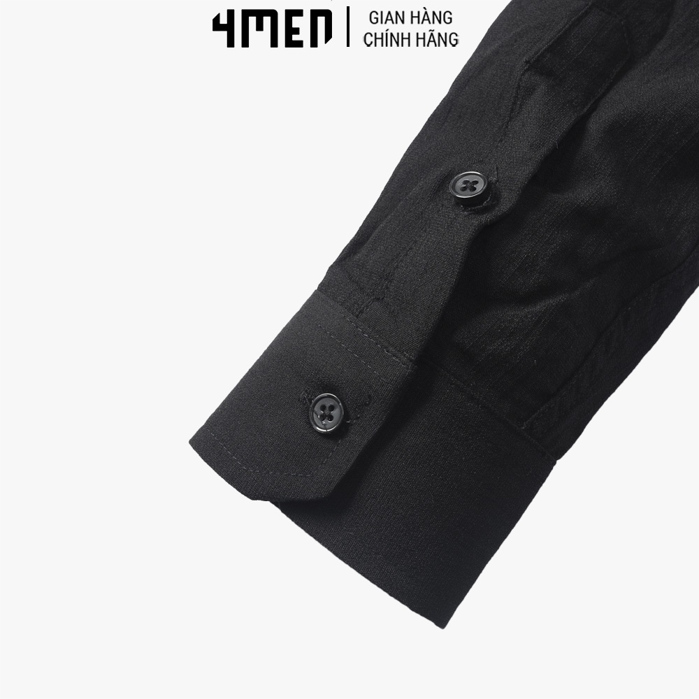 Áo Sơ Mi Nam Regular Đũi 4MEN SM109 tay dài thanh lịch, trẻ trung, chất vải đũi mềm mại, thấm mồ hôi tốt