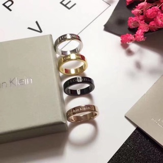 Nhẫn Thép Titan Màu Vàng Hồng/Vàng Hồng Phong Cách Ck Bốn Màu Lựa Chọn Size 5.6.7.8.9.10.11