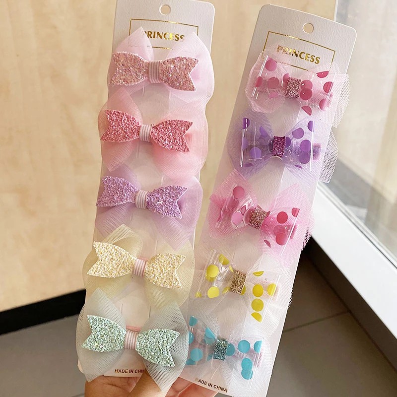 Set 5 Kẹp tóc KIDSBOWS hình nơ xinh xắn thời trang cho bé gái