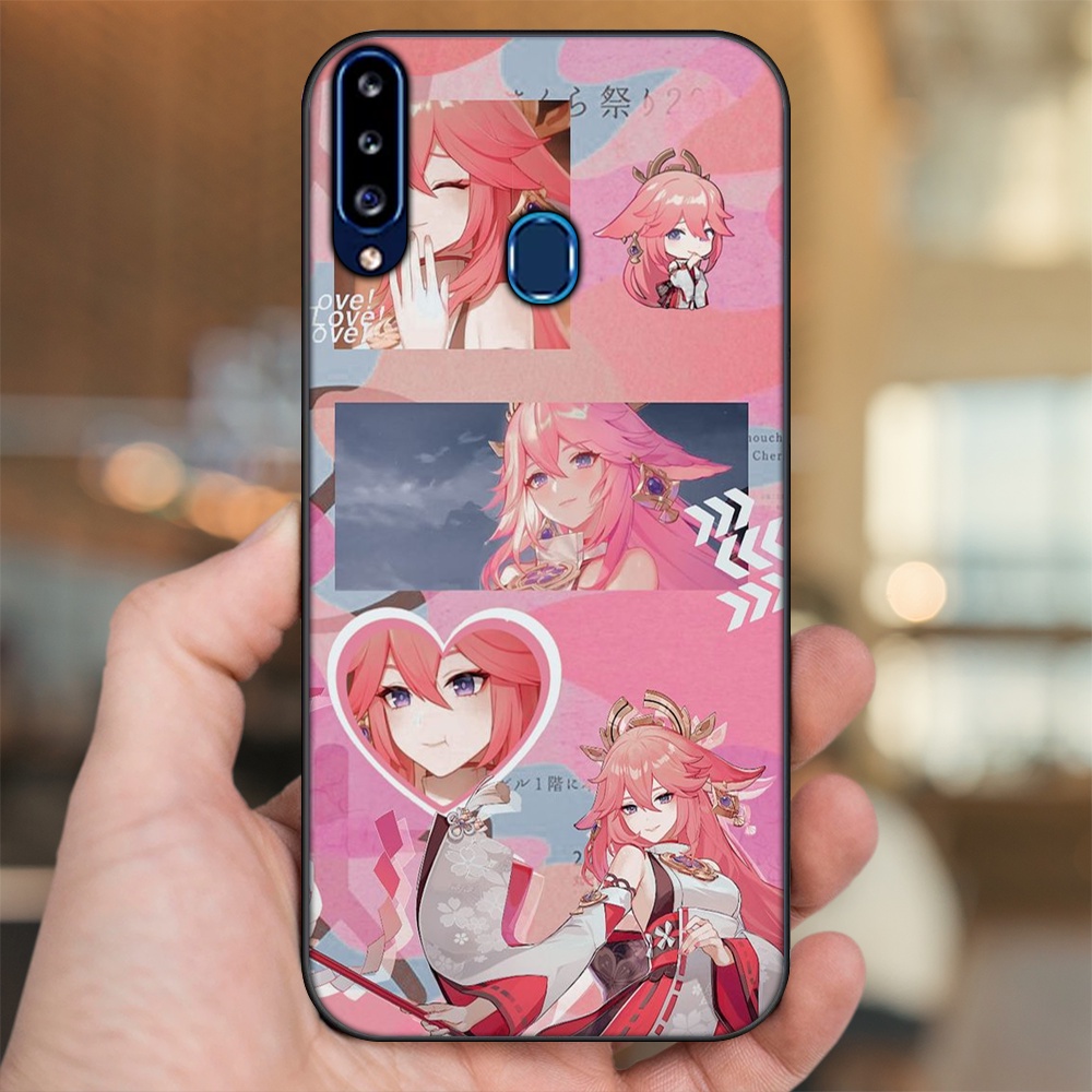 Ốp lưng Samsung A20S viền đen in hình Yae Miko Genshin Impact