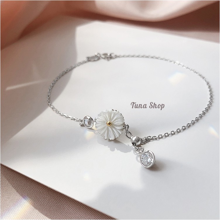Vòng tay Bạc/ Lắc tay bạc hoa cúc cao cấp _ _TUNA SHOP Trang sức bạc _ TUNA CAM KẾT 100% CHUẨN BẠC 925