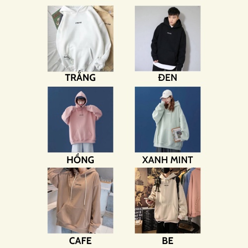 Áo hoodie nữ form rộng dày giá rẻ có mũ cute THE DELIA - Áo Khoác Nỉ Hoodie Cruise KNN38 | BigBuy360 - bigbuy360.vn