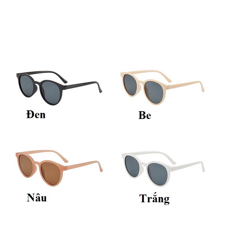 Kính Mát Gọng Tròn Chống Tia Uv400 Kiểu Dáng Cổ Điển Dành Cho Nữ