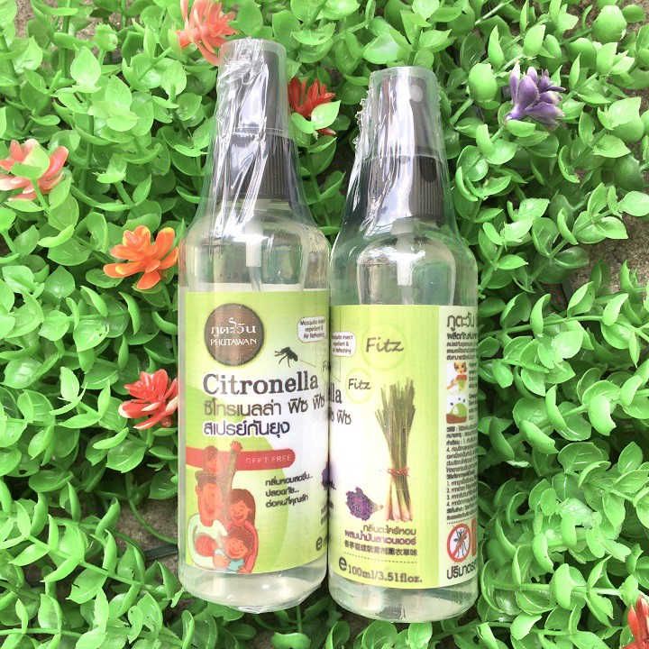 [Mã HCMST5 giảm 10K đơn 99K] Tinh dầu xịt chống muỗi côn trùng Citronella Phutawan Thái Lan 100ml