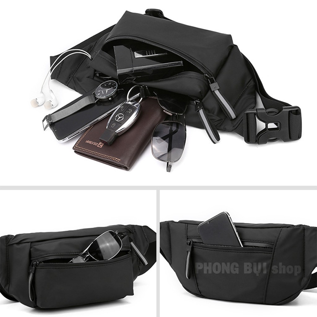 Túi Đeo Chéo Bao Tử Đeo Hông Nam Nữ Da Trơn Phủ Poly Chống Nước Siêu Đẹp Nịnh Mắt | BigBuy360 - bigbuy360.vn