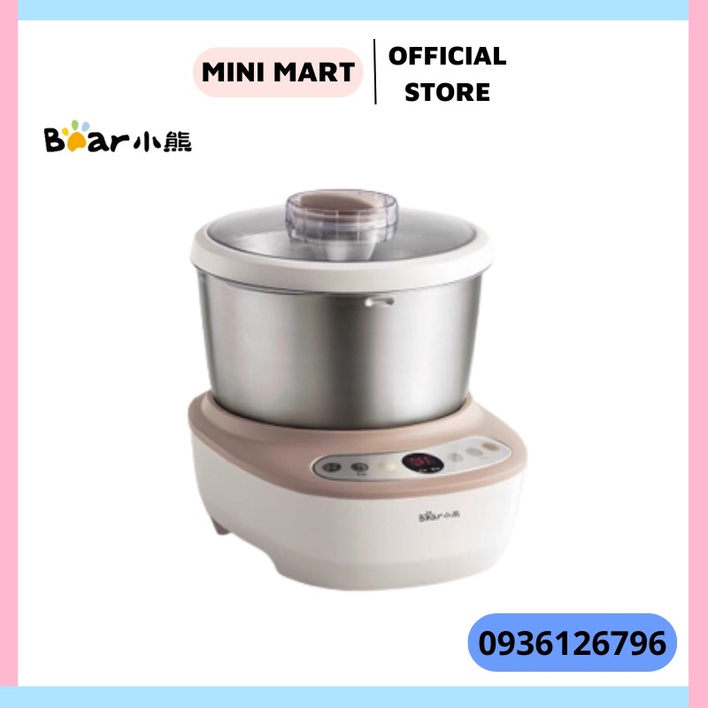 Máy trộn bột, máy nhào bột tự động 3.5L, 5L chính hãng Bear, 2 chế độ trộn và ủ, đảo đều đa góc, hẹn giờ tự động