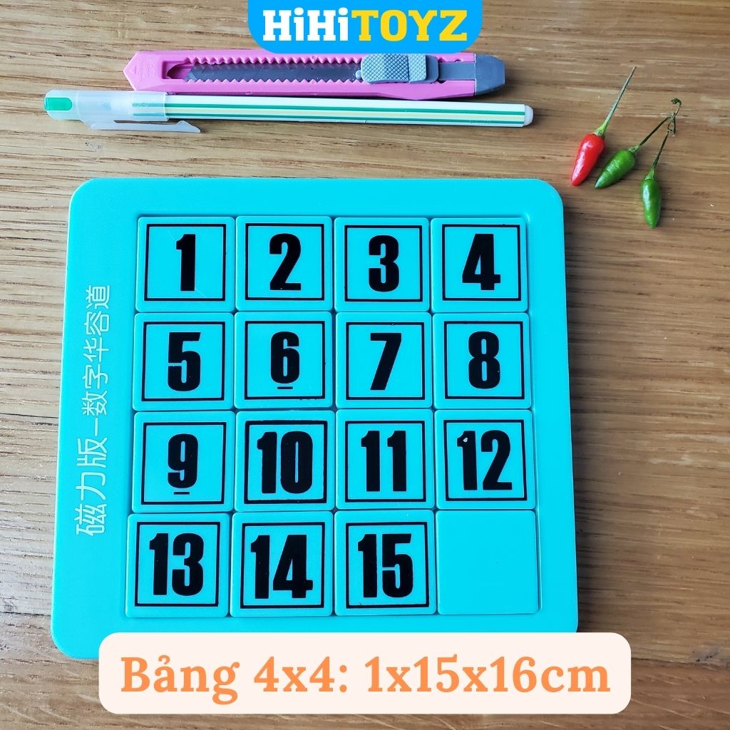 Klotski Bảng Trượt Số Từ Tính cho bé, Đồ chơi xếp số nam châm giáo dục sớm cho trẻ HiHiTOYZ