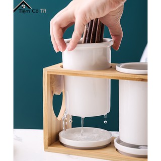 Set ống đựng đũa trắng trơn