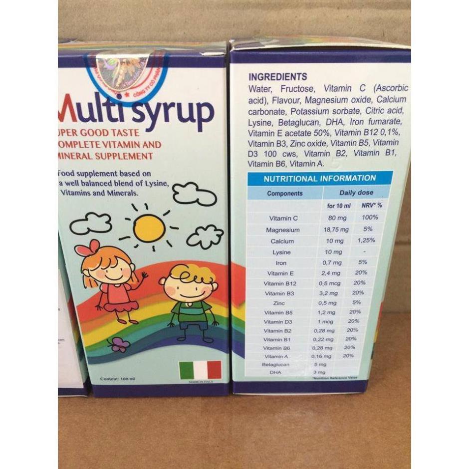 [GIÁ GỐC] Multi syrup – Siro bổ sung Vitamin và khoáng chất thiết yếu cho bé