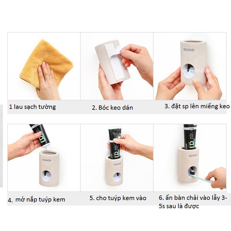  [SALE OFF] Dụng cụ lấy kem đánh răng tự động Ecoco, dụng cụ nhả kem Ecoco | Toàn Quốc  C( full box )