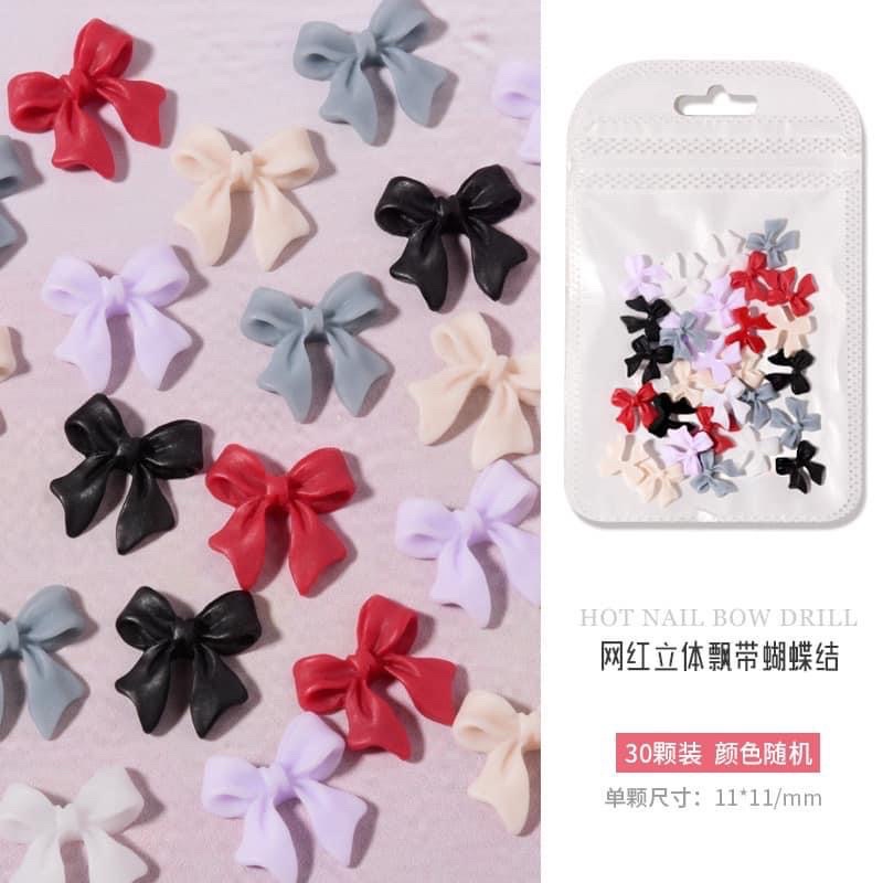 charm nơ mix màu-gói nơ màu trang trí nail ( ib shop chọn mẫu )