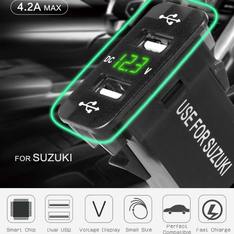 Bộ Sạc Usb Kép 40x20mm 12v Cho Xe Hơi Suzuki Toyota