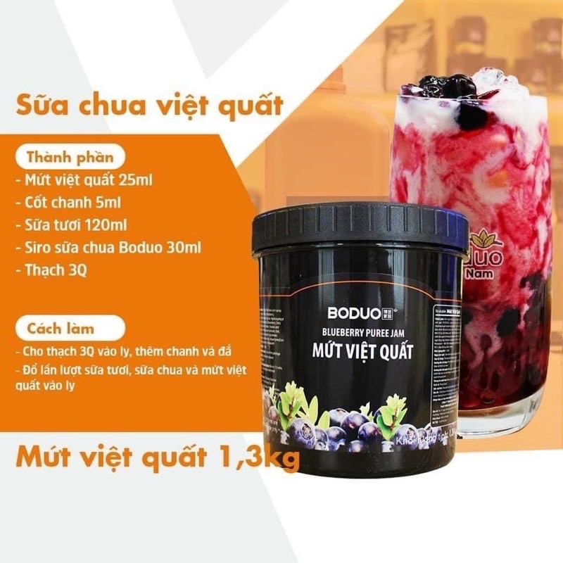 Sốt Mứt Việt Quất Boduo 1.3kg