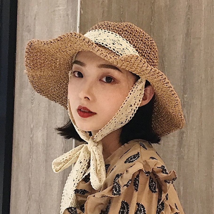Mũ Ren Chống Nắng Thiết Kế Đơn Giản Thời Trang Đi Biển Xinh Xắn