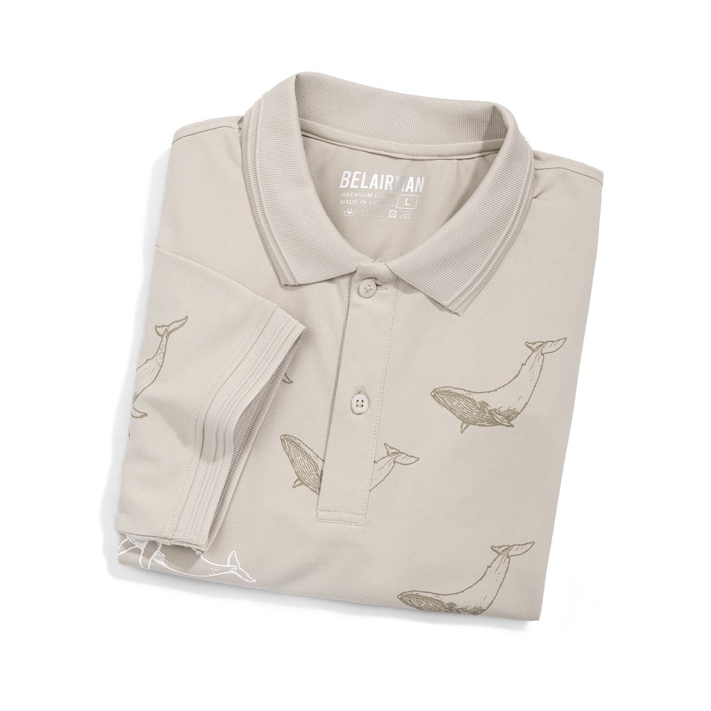 Áo thun Polo có cổ nam form regular tay ngắn MEGA LINE PLIN0042 - BELAIRMAN