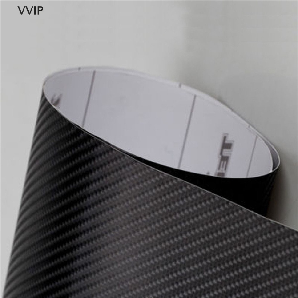 Vvvn Perfect 3D Carbon Fiber Black Vinyl Film Auto Car Sheet Wrap Roll Sticker Decor Jelly