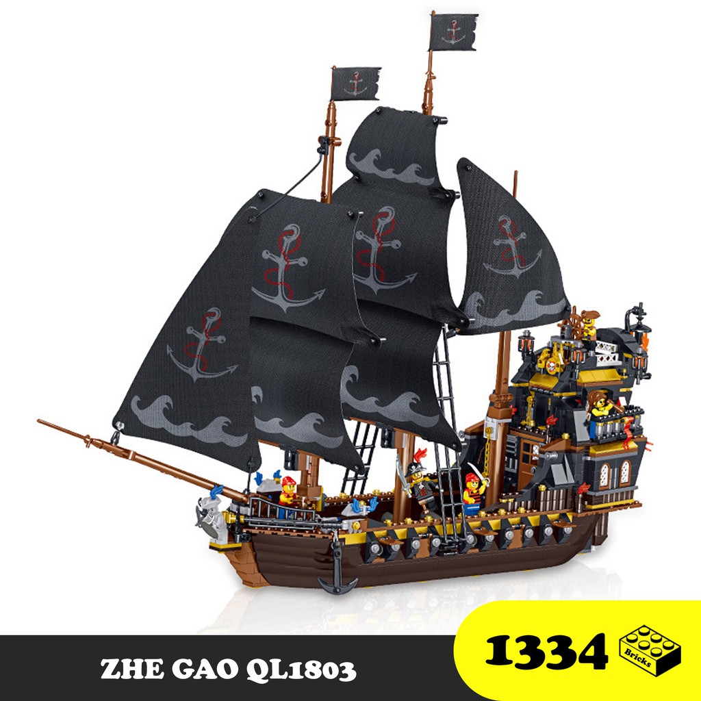 Đồ chơi lắp ráp Thuyền Cướp Biển Trung Cổ Anh - ZheGao Pirates Kingdom QL1803 - 1334 mảnh ghép