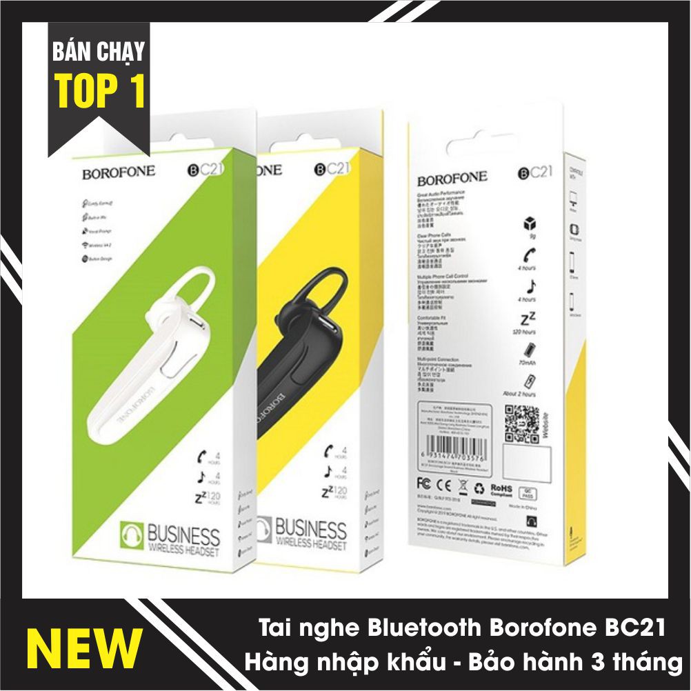 Tai nghe Bluetooth BOROFONE BC21 - Hàng Nhập Khẩu - Bảo hành 3 tháng