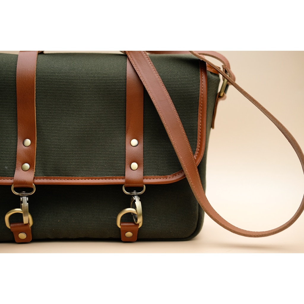 Túi Messenger M - Túi xách cao cấp da bò phối canvas