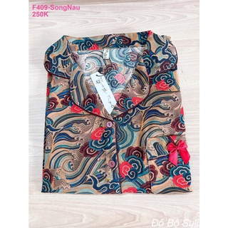 Pijama Lụa Mango Dài Hàng Cao Cấp F409 - Đồ Bộ Suli