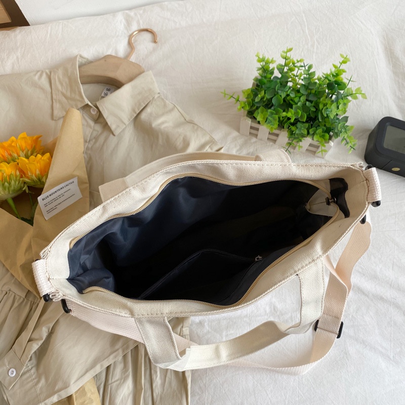 Túi đeo vai YADOU vải canvas mềm in hình gấu phong cách Nhật Bản vintage dễ thương