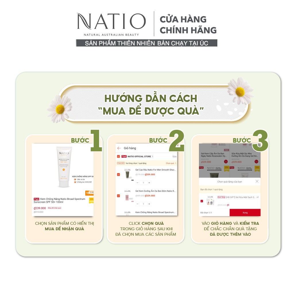[Mã FMCG8 giảm 8% đơn 250K] Nước Cân Bằng Dưỡng Da Dịu Nhẹ Natio Rosewater and Chamomile Gentle Skin Toner 75ml | BigBuy360 - bigbuy360.vn