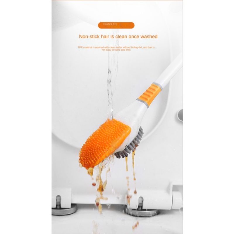 Bộ chổi cọ toilet hình vịt - bàn chải vệ sinh nhà tắm hình thú