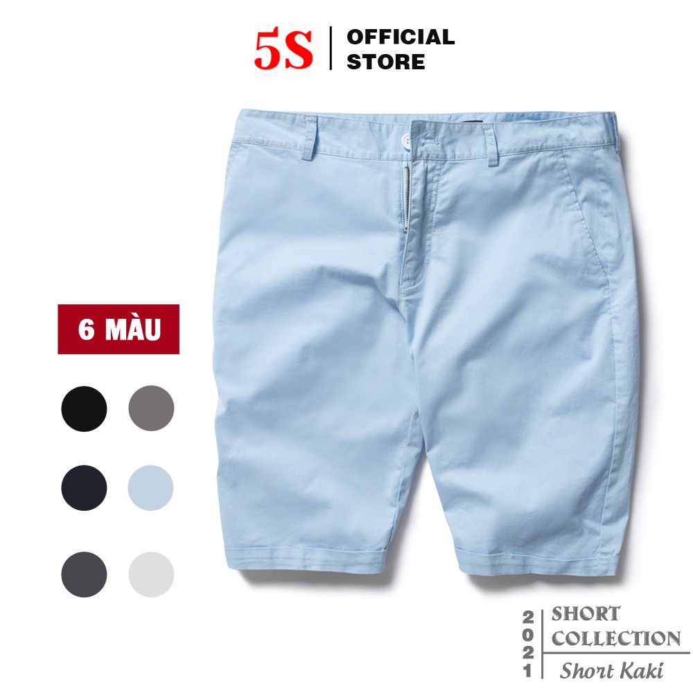 Quần Short Nam 5S (6 màu), Chất Liệu Kaki Cotton Premium Co Giãn Tốt, Lưng Cài Cúc Trẻ Trung  (QSK21050-04)