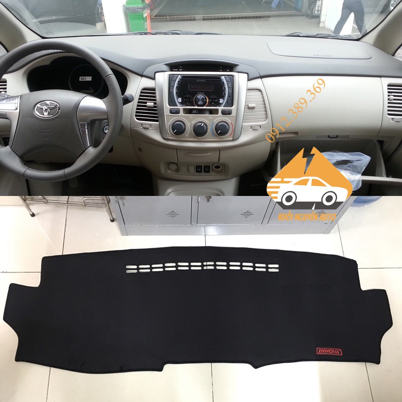 Thảm Taplo TOYOTA INNOVA 3 Lớp Loại 1 Chống Nóng SX Việt Nam  2006- 2015, 2016- 2020  Chất Liệu Nhung Mịn Chống Trượt