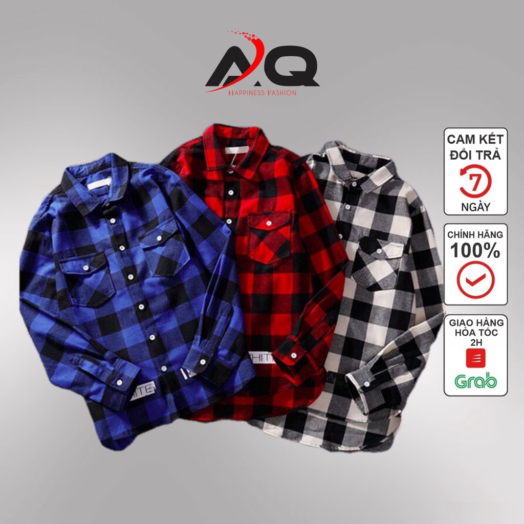 ÁO FLANNEL CARO CHỐNG NẮNG NHIỀU MÀU IN TAY CỰC CHẤT - QSTORE