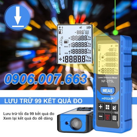 Thước đo khoảng cách laser tia Xanh - Siêu Sáng - Đo ngoài trời