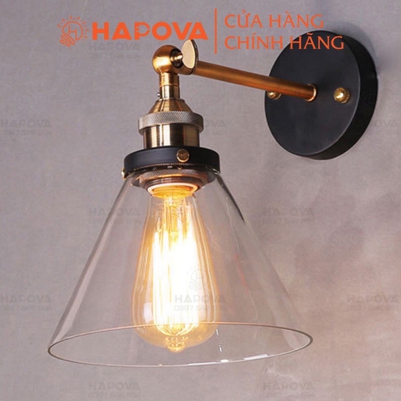 Đèn trang trí phòng ngủ, đèn ốp trần Hapova LOGIT 0405 Kèm bóng Edison