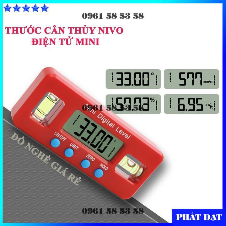 Thước Thủy Cân Bằng Điện Tử Mini - Thước Đo Góc Nghiêng Góc Vuông Điện Tử Dài 10cm (DCG)