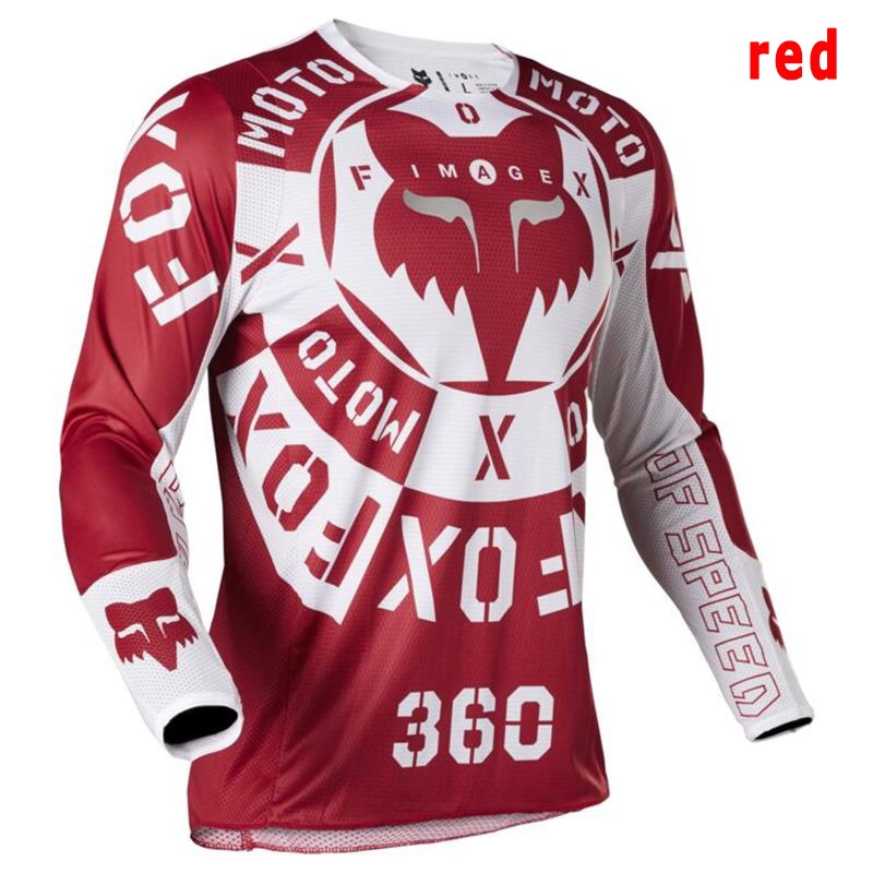 Áo Thun Đua Xe Đạp 2022 Fox Jersey Tay Dài Khô Nhanh Màu Đỏ/Đen Cho Nam
