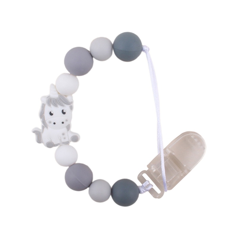 Giá Đỡ Kẹp Núm Vú Giả Ngậm Nướu Hình Kỳ Lân Bằng Silicone Tiện Dụng Cho Bé Sơ Sinh