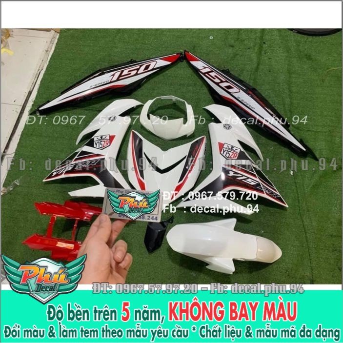Tem rời Exciter 150 Y15ZR Trắng đỏ đen (X) -1