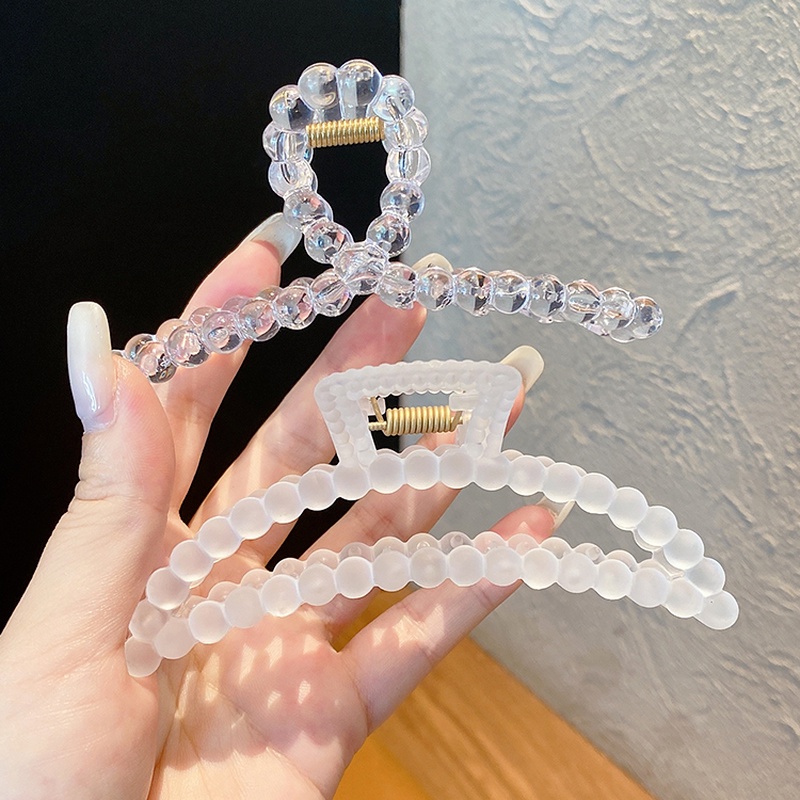 Kẹp Tóc Acrylic Trong Suốt Kích Thước Lớn Phong Cách Hàn Quốc Dễ Phối Đồ