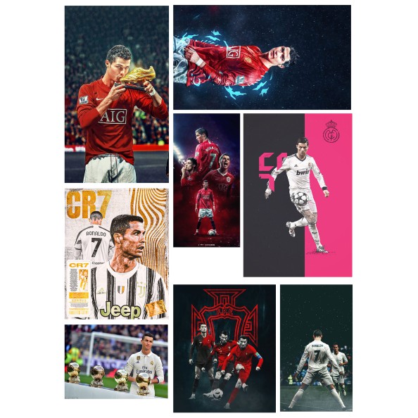 Bộ 40 hình dán Sticker CRISTIANO RONALDO CR7, hình dán laptop, dán nón bảo hiểm, sticker pvc chống nước