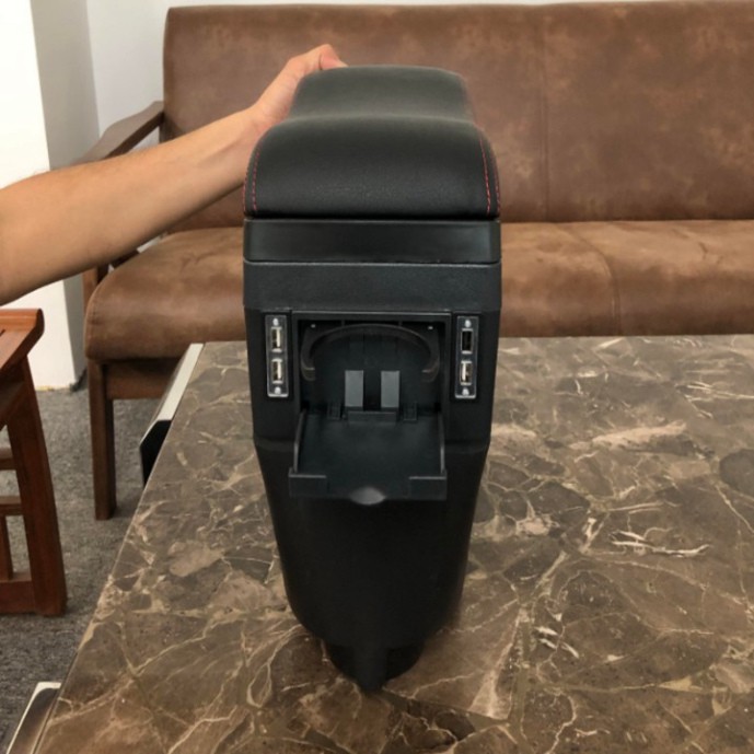 Sản Phẩm Hộp tỳ tay xe hơi Daewoo Gentra, Chevrolet Aveo tích hợp 6 cổng USB: Mầu Đen .