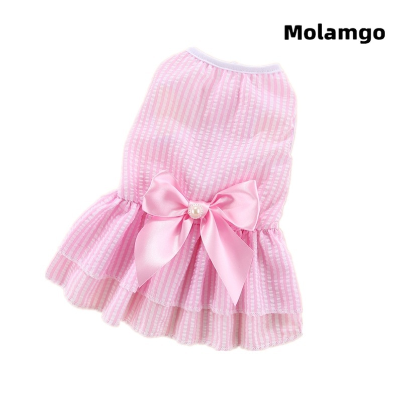 Đầm Xòe Công Chúa Họa Tiết Kẻ Sọc Cho Thú Cưng Shih Tzu