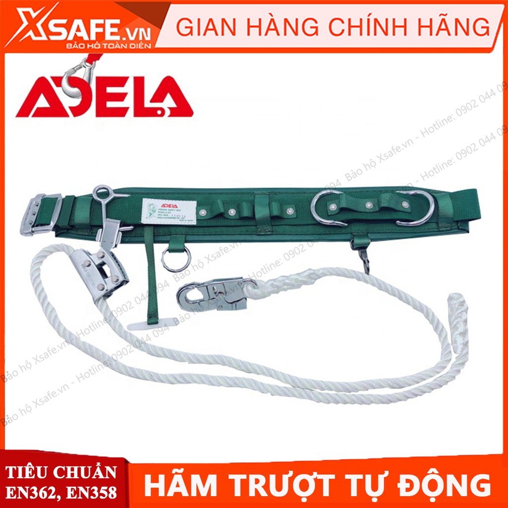 Đai an toàn điện lực Adela H227 -Dây an toàn đai bụng 2 khóa định vị chữ D - CHÍNH HÃNG [XSAFE] [XTOOLs]