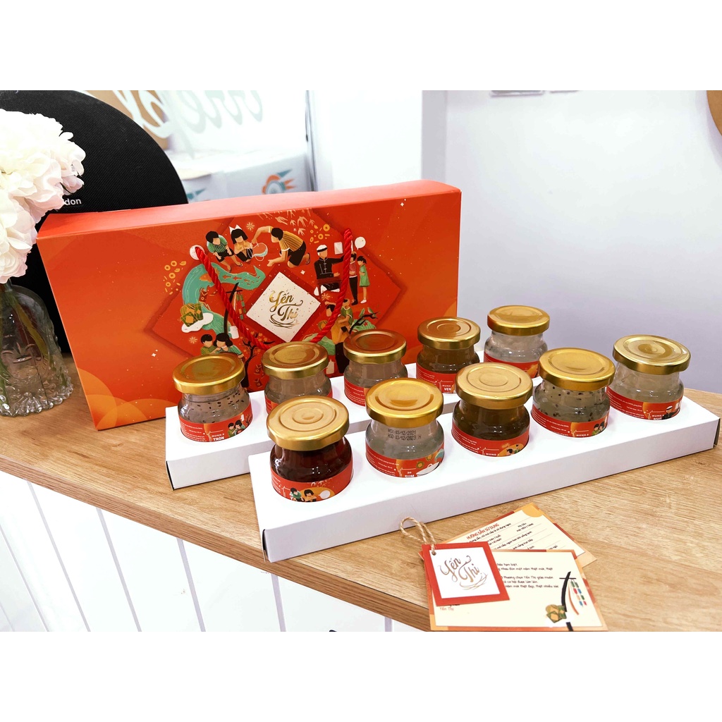 [Hộp quà tặng] Hộp 10 Gói yến đủ vị - Yến Thị - 30% Yến sào | BigBuy360 - bigbuy360.vn