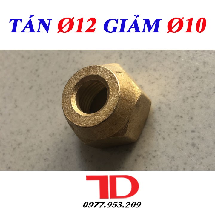 Tán Ống Đồng Phi 12 Giảm 10 Loại Đúc, Tiện 12 Giảm 10