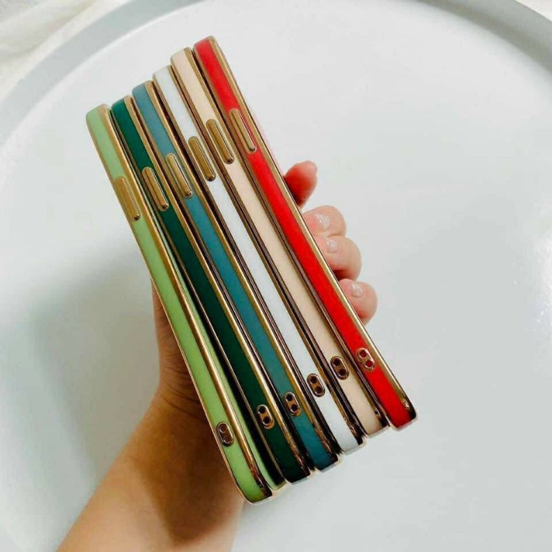 Ốp Lưng iPhone 7/8 Plus/6/6 plus/x/xs/xr/xs max/11 pro max Dẻo Vuông Xi Viền Lên Giả iPhone 12
