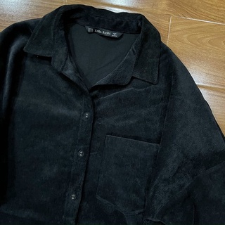Áo Sơ Mi Đen ZARA BASIC - Size L (V78-N140-D77) - 3872