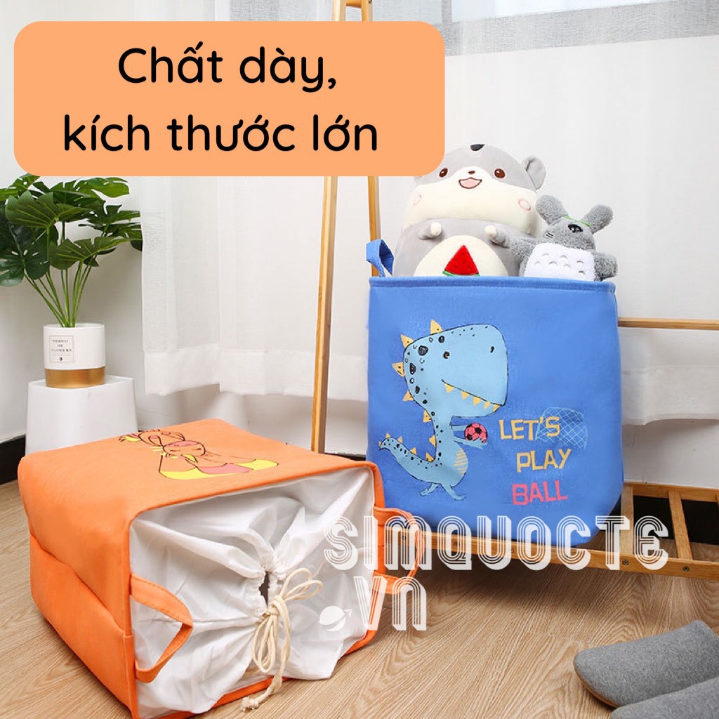 Giỏ đựng quần áo đồ chơi trẻ em chống thấm nước có dây buộc