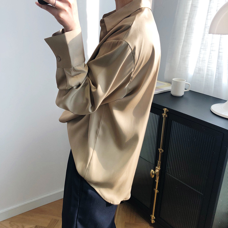 Women white shirt spring and autumn retro chiffon long sleeve Korean loose wild BF design sense | BigBuy360 - bigbuy360.vn