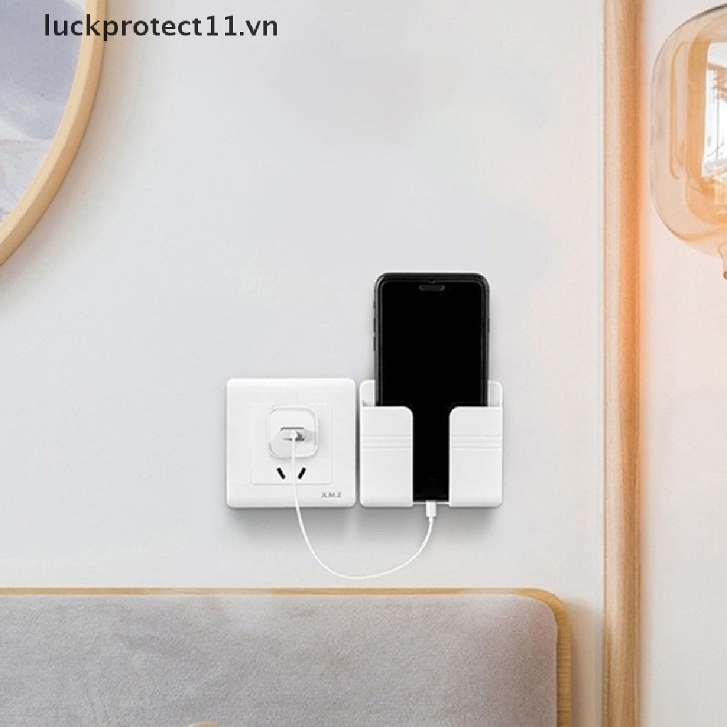 * 3c & Mới * Hộp Đựng Điều Khiển Từ Xa Cắm Sạc Điện Thoại Gắn Tường.