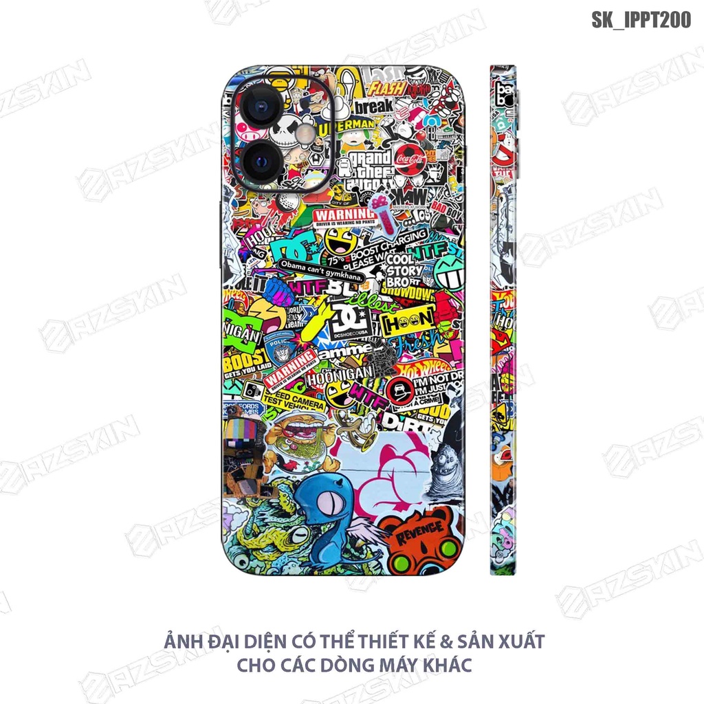 Miếng Dán Skin Pattern Vui Nhộn IPhone 7/13 Pro Max |SK_IPPT200| Chất Liệu 3M Cao Cấp, Hình In sắc Nét, Khuôn Cắt CNC